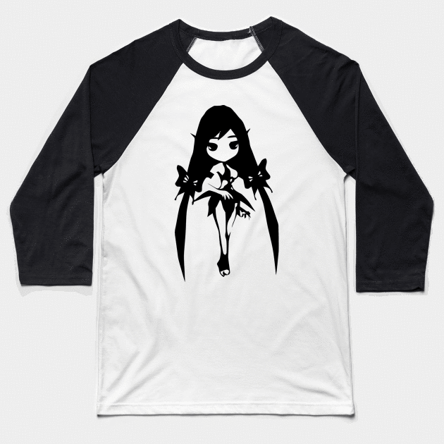 Fairy minimal silhouette white Baseball T-Shirt by WannabeArtworks